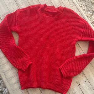 No Boundaries Vibrant Red Crew Neck Sweater